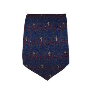 BATTISTONI Blue With Flower Print Silk Tie ITALY 58"- 3,5" EX COND